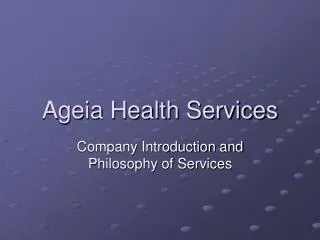 Ageia Health Services