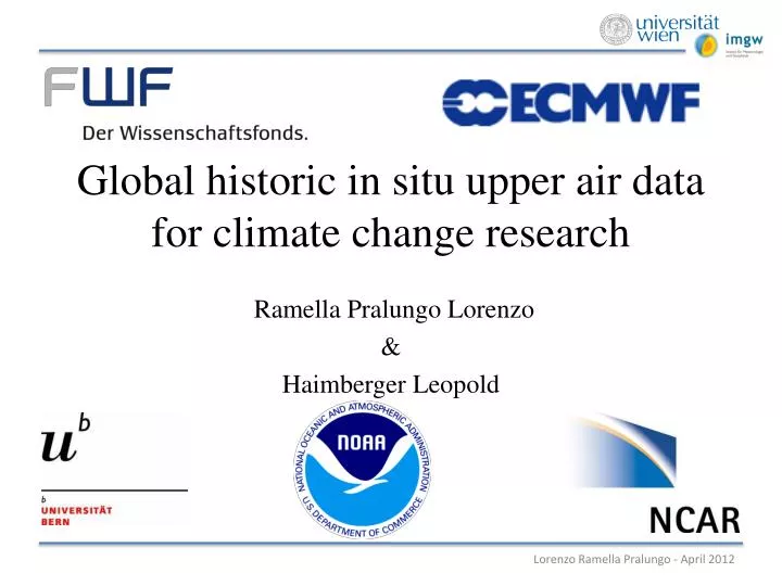 global historic in situ upper air data for climate change research