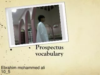 Prospectus vocabulary