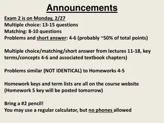 Announcements