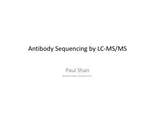 Antibody Sequencing by LC-MS/MS