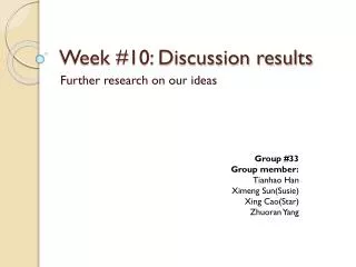 Week #10: Discussion results
