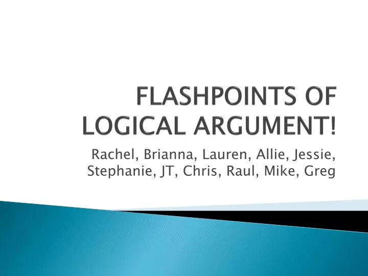 flashpoints of logical argument