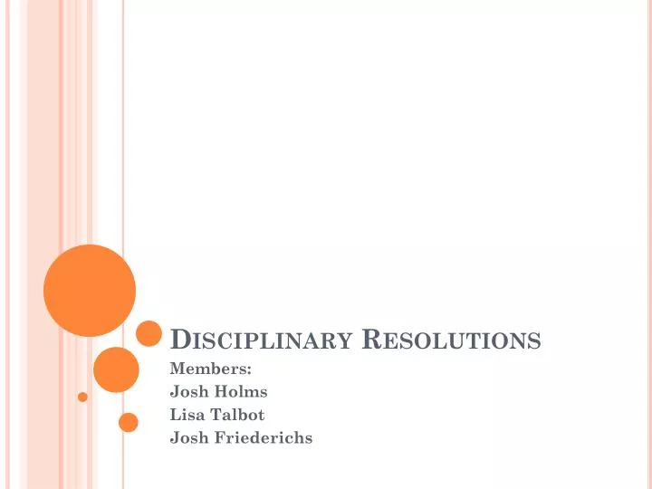 disciplinary resolutions