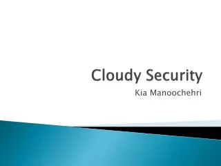 Cloudy Security