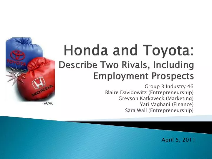 honda and toyota describe two rivals including employment prospects