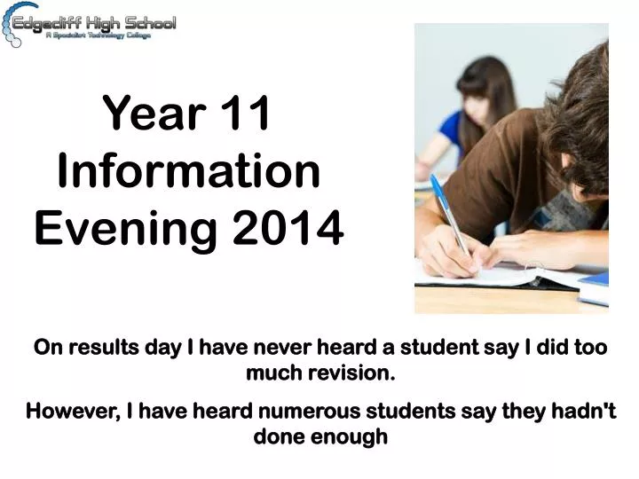 year 11 information evening 2014