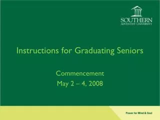 Instructions for Graduating Seniors
