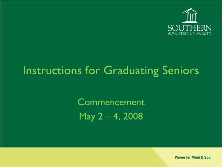 instructions for graduating seniors