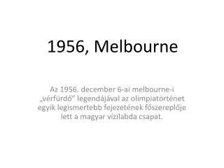 1956, Melbourne