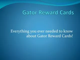 Gator Reward Cards