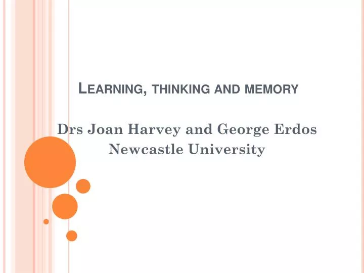 learning thinking and memory