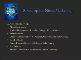 Roadmap for Niche Marketing