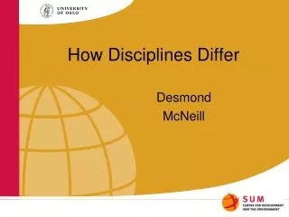 How Disciplines Differ