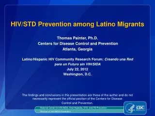 HIV/STD Prevention among Latino Migrants