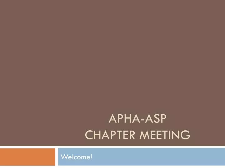 apha asp chapter meeting