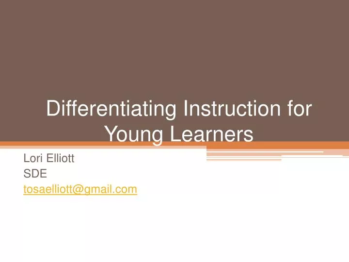 differentiating instruction for young learners