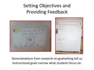 Setting Objectives and Providing Feedback