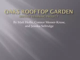Oaks Rooftop Garden Service learning Project