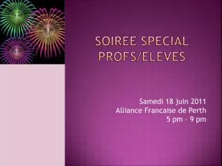 soiree special profs eleves