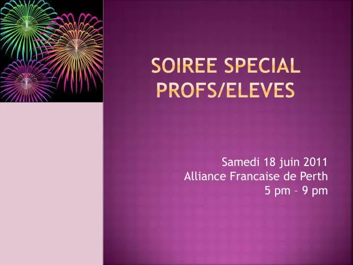 soiree special profs eleves