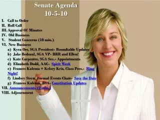 Senate Agenda 10-5-10