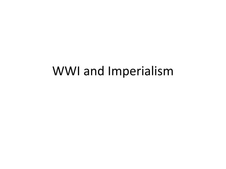 wwi and imperialism