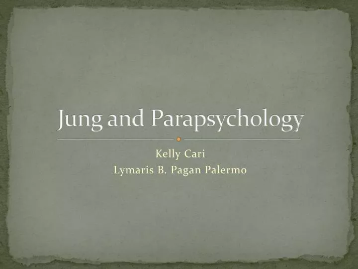 jung and parapsychology