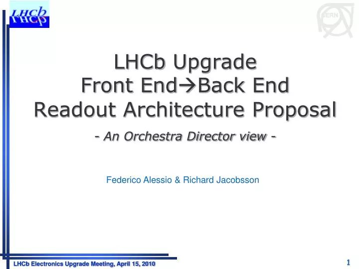 lhcb upgrade front end back end readout architecture proposal an orchestra director view