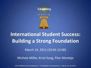 International Student Success: Building a Strong Foundation