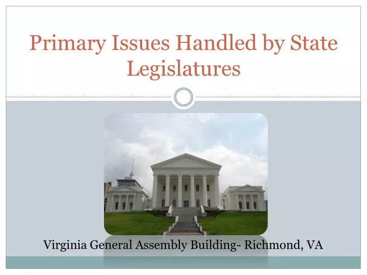 primary issues handled by state legislatures