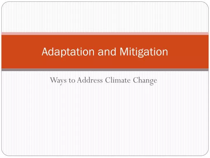 adaptation and mitigation