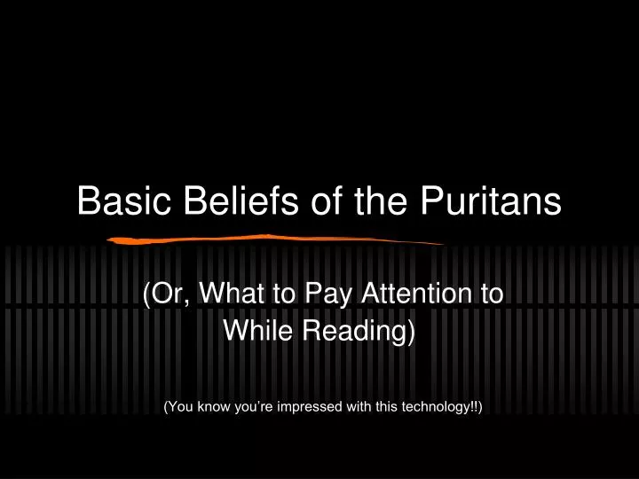 basic beliefs of the puritans