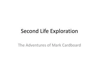 Second Life Exploration