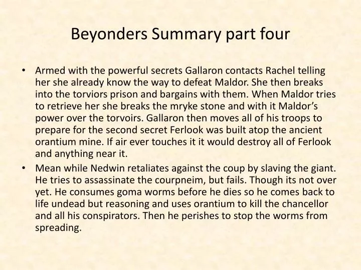beyonders summary part four