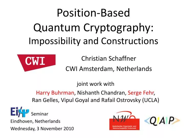 position based quantum cryptography impossibility and constructions