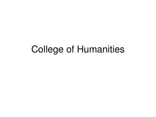 college of humanities