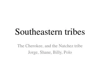 Southeastern tribes