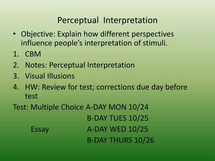 perceptual interpretation