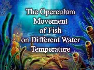 The Operculum Movement of Fish on Different Water Temperature