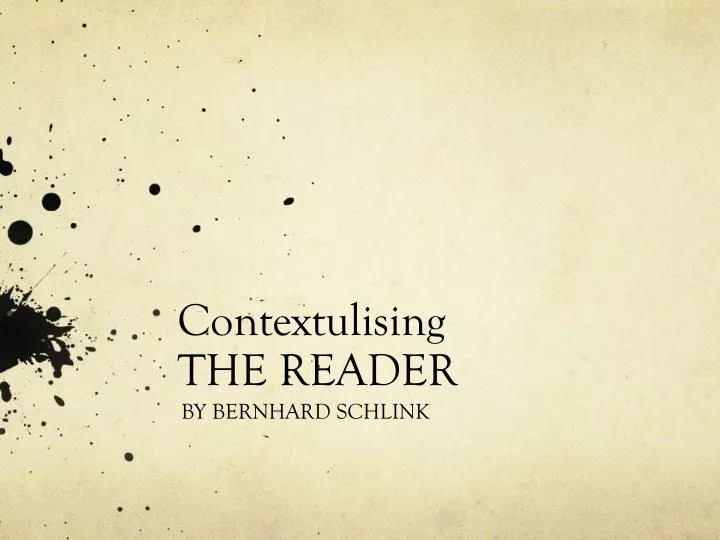 contextulising the reader