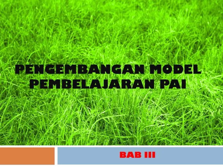 pengembangan model pembelajaran pai