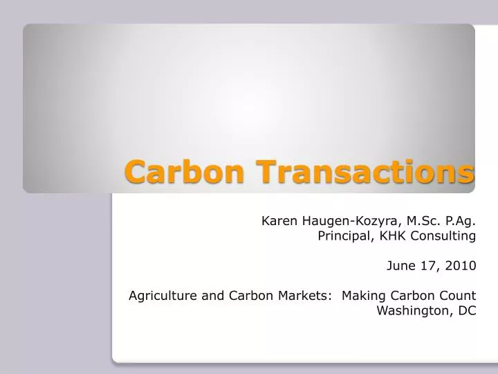 carbon transactions