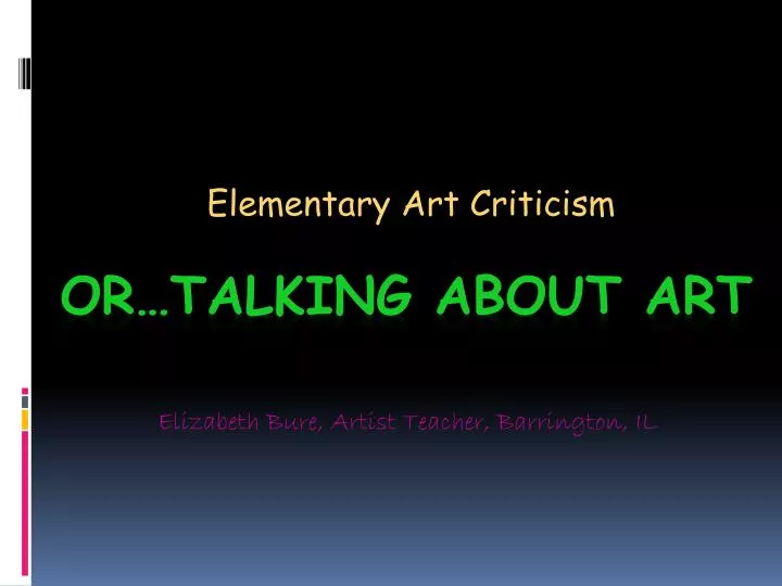 elementary art criticism