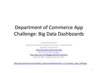 Department of Commerce App Challenge : Big Data Dashboards