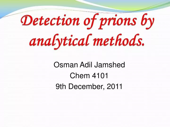 detection of prions by analytical methods