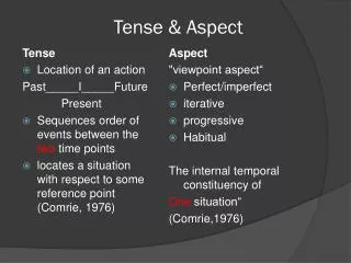 Tense &amp; Aspect