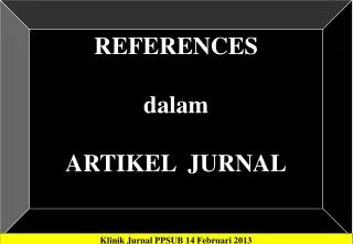 REFERENCES dalam ARTIKEL JURNAL