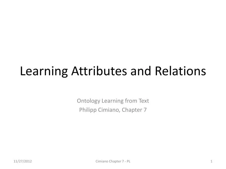 learning attributes and relations