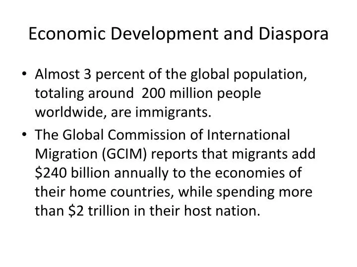 economic development and diaspora